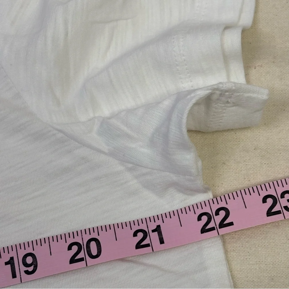 🏷️NWT Athleta‎ Size Large Essential Slub Tee Bright White Semi-Fitted Crew Neck - Picture 9 of 16